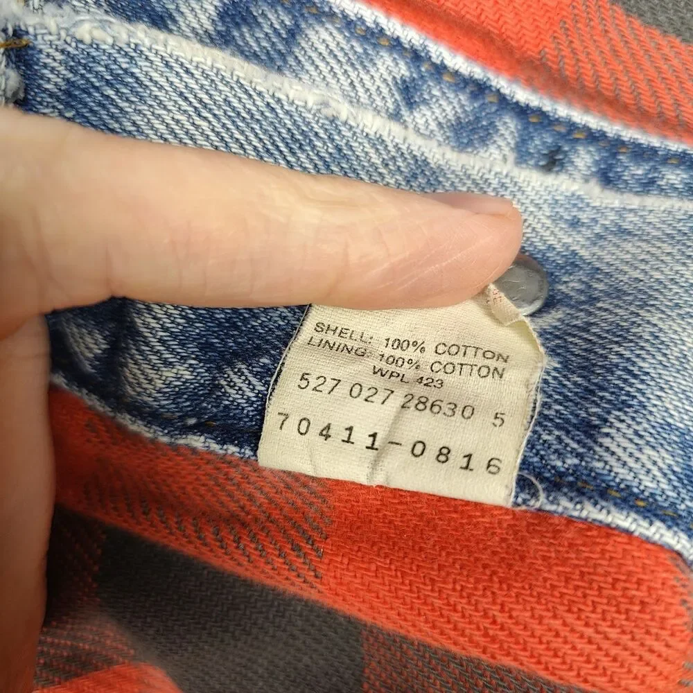 Vintage Levis Jacket Mens 44L Thrashed Blanket Lined Type 3 Denim USA Made 80s